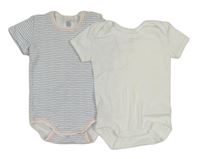 2x body - bílo-modré pruhované + bílé Sanetta