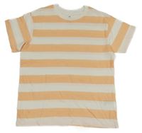 Smetanovo-meruňkové pruhované tričko H&M