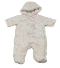 Světlerůžová sametová zateplená kombinéza s králíkem a kapucí Mothercare