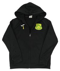 Černá sportovní propínací mikina s nášivkou a kapucí Joma