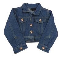 Tmavomodrá riflová crop bunda Picapino