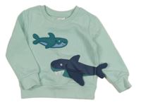 Mátová mikina se žraloky Lily & Dan