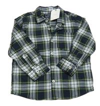 Nové - Tmavomodro-bílo-žlutá kostkovaná košile Next