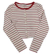 Bílo-červené pruhované propínací crop triko Primark