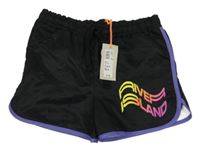 Nové - Černé plážové kraťasy s nápisem River Island