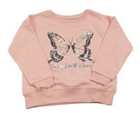 Růžová mikina s motýlem Primark