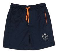 Tmavomodré sportovní kraťasy s fotbalovým míčem Topolino