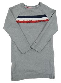 Šedé melírované teplákové šaty s pruhy Tommy Hilfiger