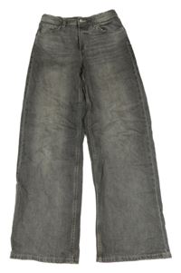 Šedé široké high waist rifle H&M