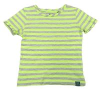 Neonově zeleno-šedé pruhované tričko Tom Tailor