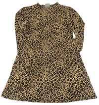 Béžovo-černé šaty s leopardím vzorem Matalan