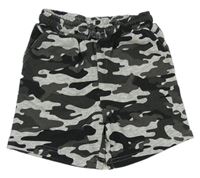 Šedo-tmavošedé army teplákové kraťasy Matalan