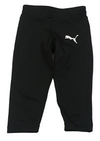 Černé sportovní crop legíny s logem Puma