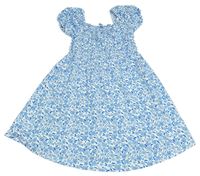 Modro-bílé květované lehké šaty Primark