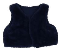 Tmavomodrá kožešinová podšitá crop vesta St. Bernard