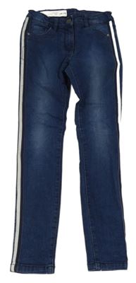 Tmavomodré skinny rifle s pruhy Pepperts