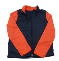 Tmavomodro-červená sportovní propínací mikina 