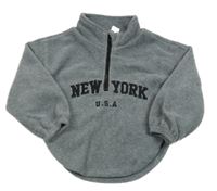 Šedá fleecová mikina s nápisem Shein