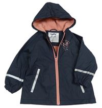 Tmavomodrá nepromokavá jarní bunda s mrakem a kapucí Lupilu