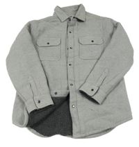 Šedá melírovaná zateplená košilová bunda Next