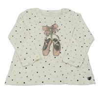 Bílé puntíkaté triko s botami Topolino