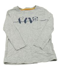 Šedé melírované triko s pejsky Impidimpi