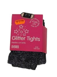 Nové - černo-stříbrné silonky dunnes