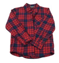 Červeno-tmavomodrá kostkovaná košile Primark