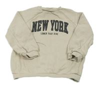 Světlebéžová mikina s nápisem Tu