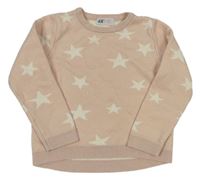 Růžový svetr s hvězdami zn. H&M