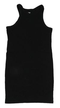 Černé žebrované šaty H&M