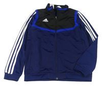 Tmavomodro-černá propínací sportovní mikina Adidas