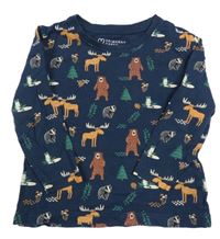 Tmavomodré triko se zvířátky Primark