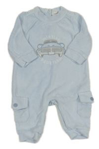 Světlemodrý froté overal s autem 