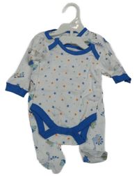 Nové - 2set - Bílo-modré body s hvězdami + overal s diny a nápisy 