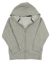 Světlešedá melírovaná propínací mikina s kapucí George