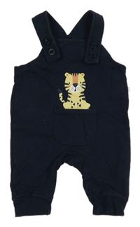 Tmavomodré laclové tepláky s tygrem Liegelind