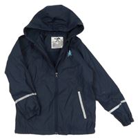 Tmavomodrá voděodolná lehce zateplená buna s kapucí Lupilu