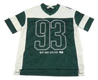 Tmavozeleno-bílé sportovní tričko s číslem H&M