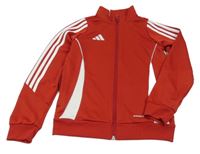 Červeno-bílá propínací sportovní mikina s logem Adidas