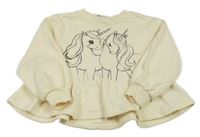 Světležlutá mikina s jednorožci H&M