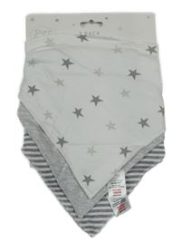 Nové - 3set - 3x Bílo-šedý slinták s hvězdami a pruhy 