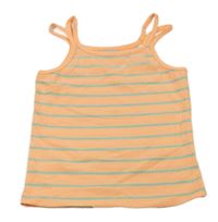 Neonově oranžovo-zelený pruhovaný žebrovaný top Matalan