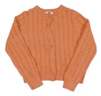 Lososový žebrovaný propínací crop svetr M&S