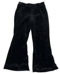 Černé sametové třpytivé crop flare legíny Matalan