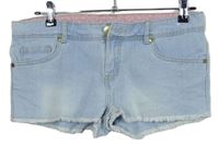 Dámské světlemodré riflové roztřepené minikraťasy Denim 