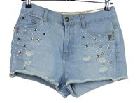 Dámské světlemodré riflové kraťasy s perličkami Denim 