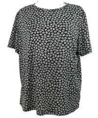 Dámské černé kytičkované tričko F&F