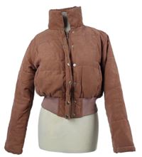 Dámská rezavá šusťáková zateplená crop bunda PrettyLittle Thing