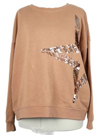 Dámská světleskořicová mikina s hvězdou z flitrů Next 